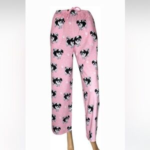 Comfies Shihtzu Pink Pajama Pants with Dog Print Size L NWT